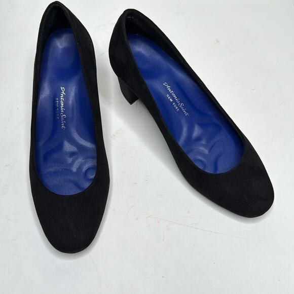 Antonia Saint NY All Day Night Block Heel Pumps Black Suede Shoes S-331 Sz 9 - Picture 2 of 9